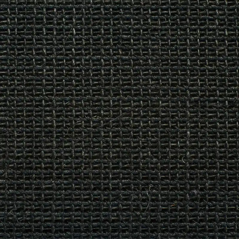 Black jute carpet crafted with premium woven texture for contemporary home and office decor