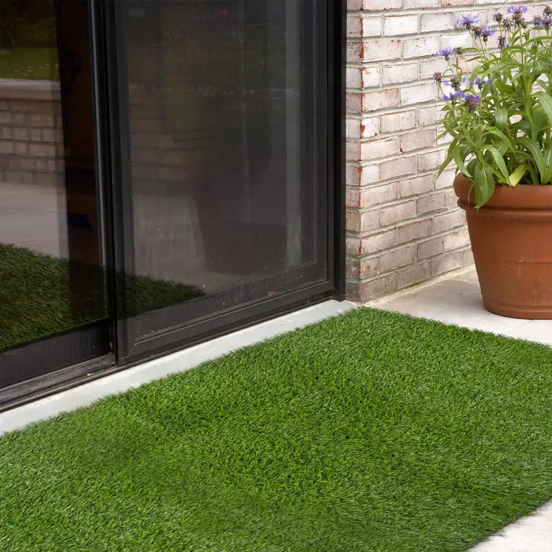 Green artificial grass carpet for modern outdoor areas