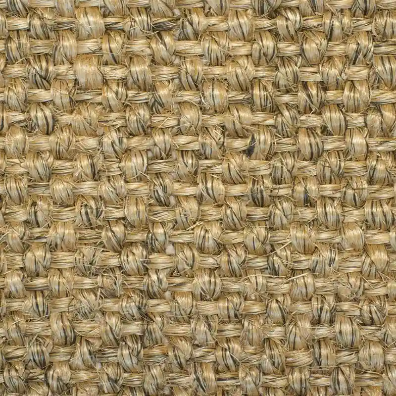 Natural beige jute carpet with tightly woven eco-friendly fibers for modern living spaces