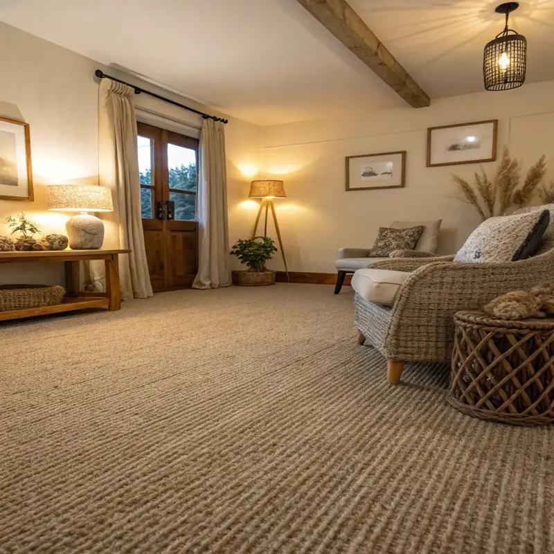 Natural fiber jute carpets with timeless woven patterns