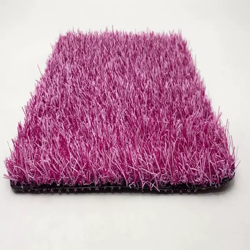 Pink artificial grass carpet suitable for playful design themes