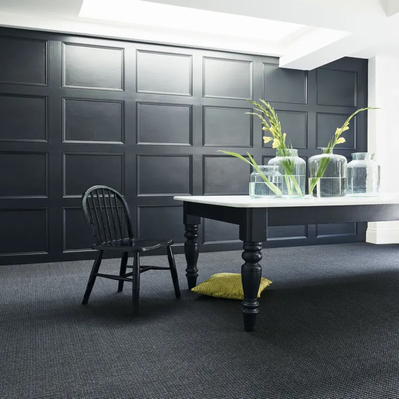 Premium black carpet with soft texture for modern interiors