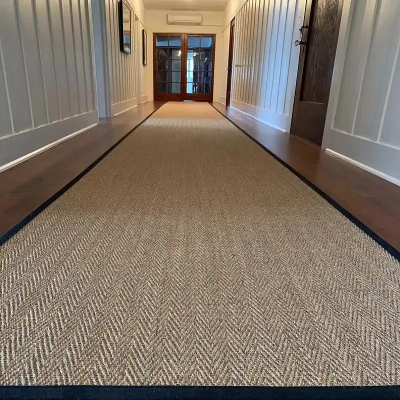Soft woven jute carpet for comfortable spaces