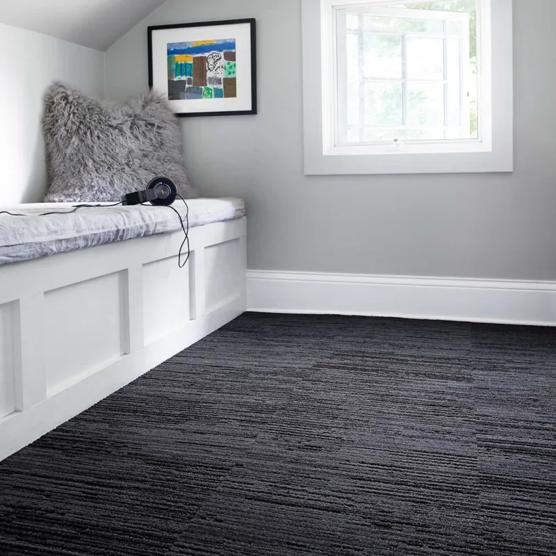 Stylish black carpet with premium fabric and sleek finish