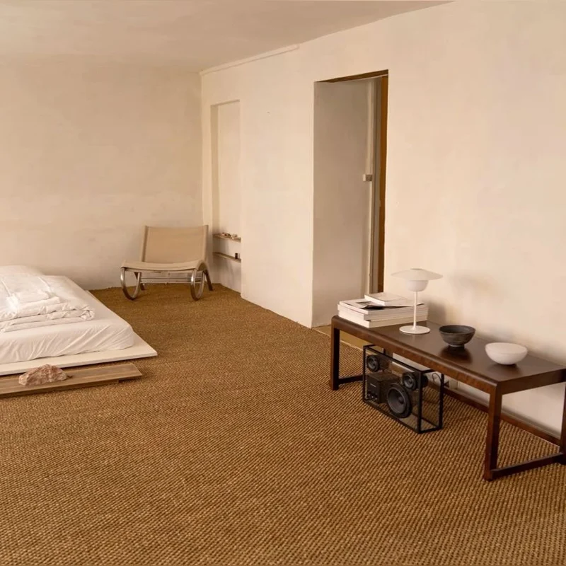 Woven jute carpets adding warmth to interior spaces