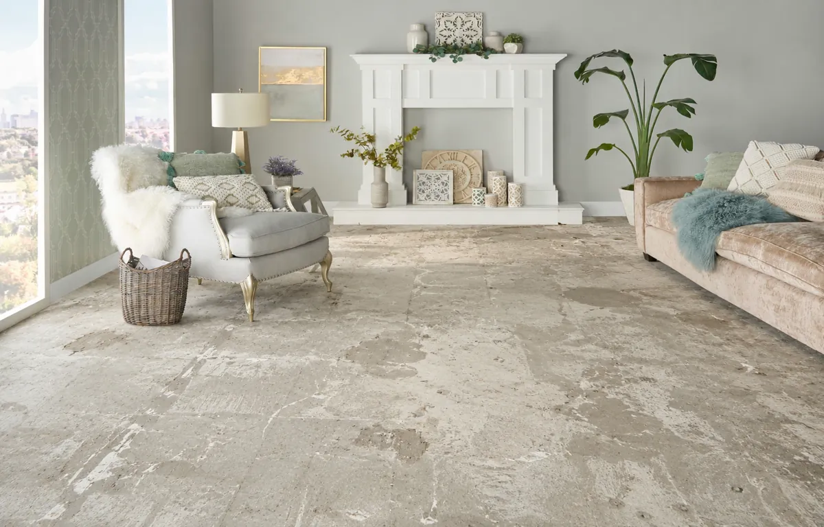 Before without Living room carpet install space in dubai