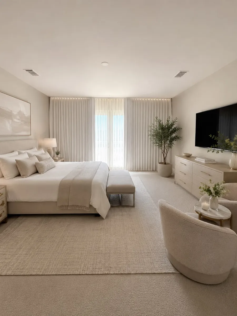 Contemporary Master Suite Bedroom carpet in dubai
