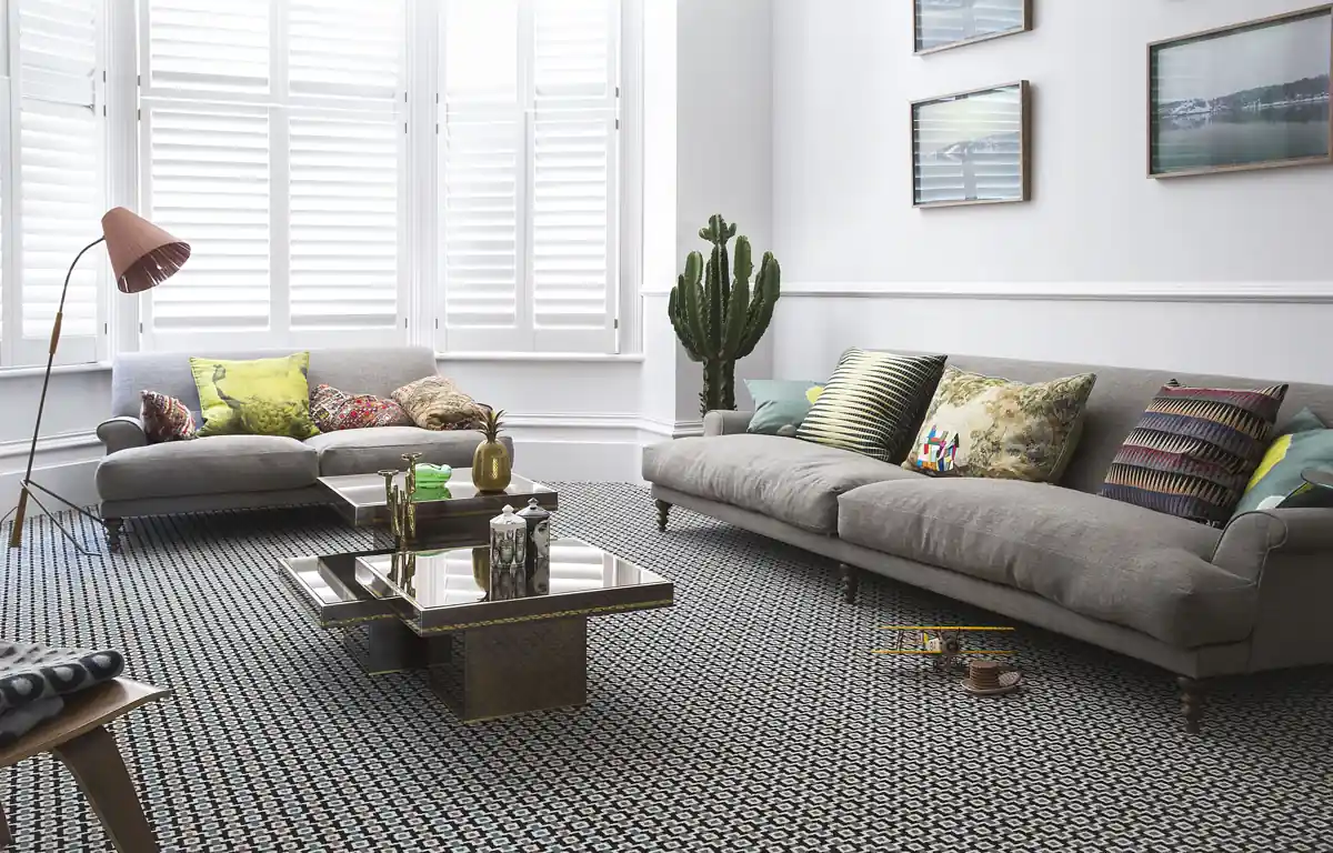 Living Room Carpet Dubai installed in modern apartment lounge