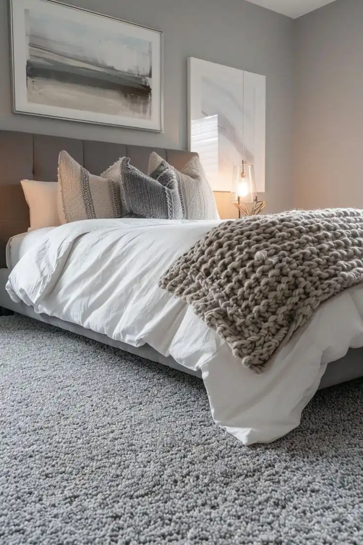 Soft Cream Finish Carpet for bedroom