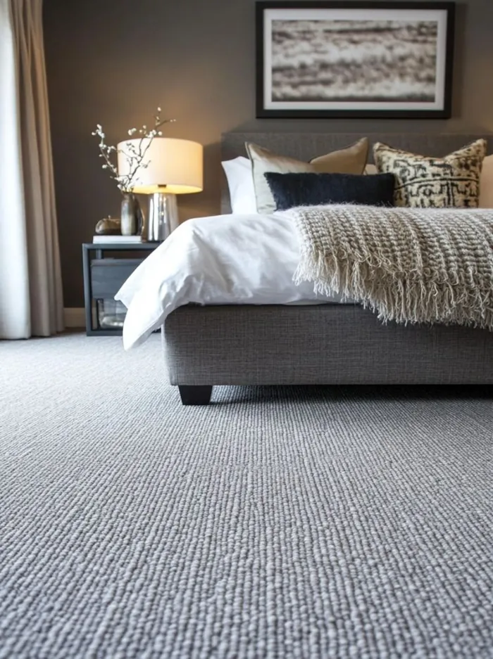 Soft Grey Carpet for Bedroom Dubai