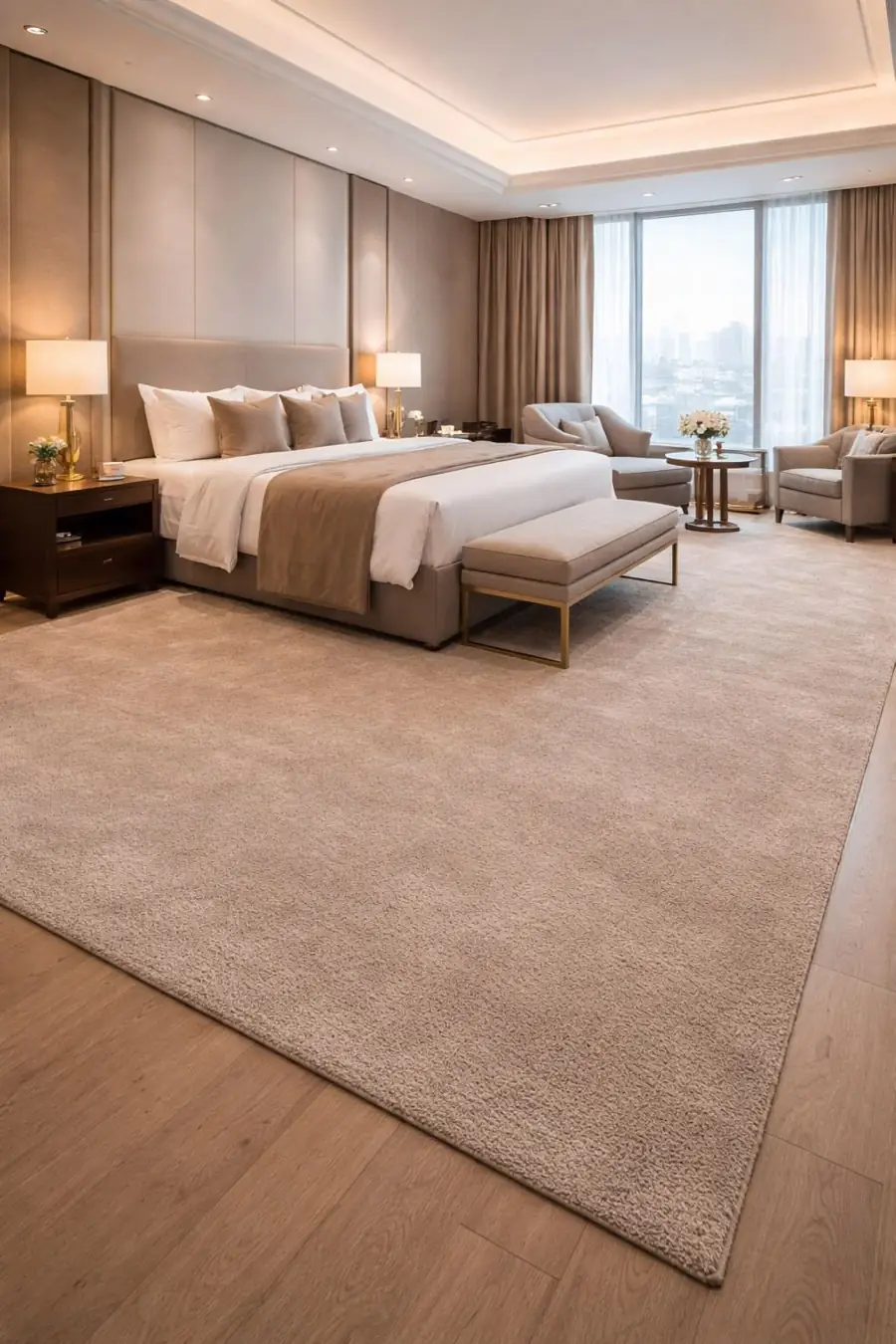 Warm Beige Bedroom Carpet in Dubai