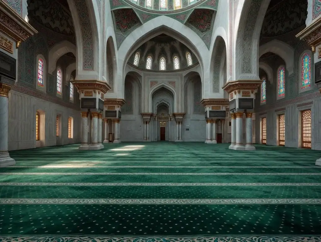 Deep Green Masjid Carpet Dubai