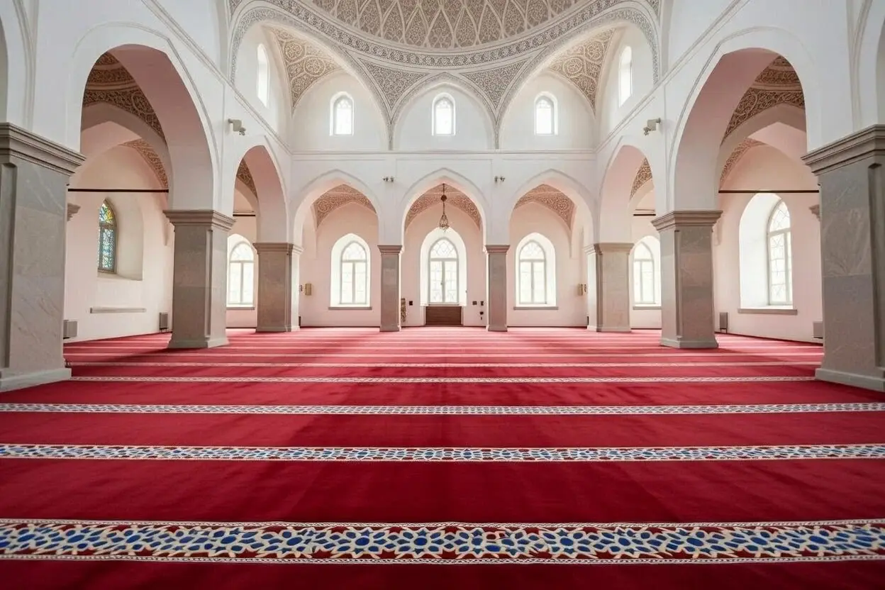 Deep Red Masjid Carpet - Image 2