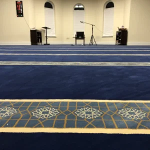 Navy Blue Border Wool Masjid Carpet Dubai