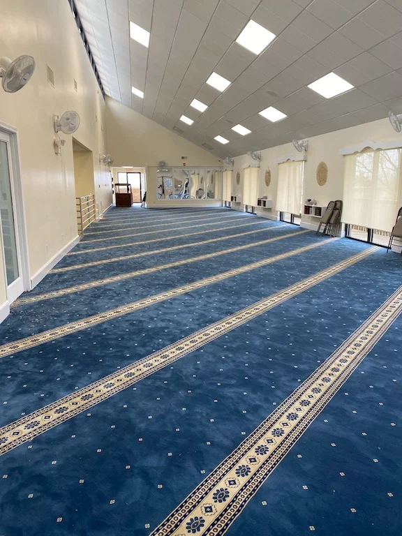 Silky Blue Border Masjid Carpet Dubai